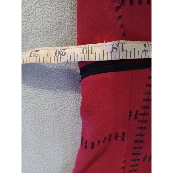 Justin Taylor faux suede patchwork stitching blazer red size 14 black lapels - Picture 8 of 12